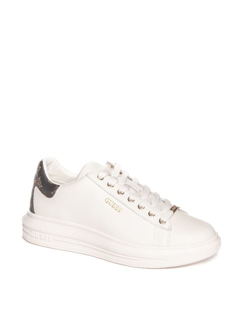 sneaker vibo bianco/marrone GUESS | FL8VIB LEA12VIBO-WHIBR